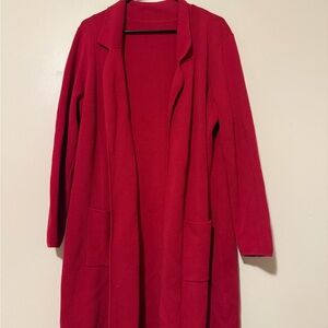 Chico’s Red Cotton Cardigan